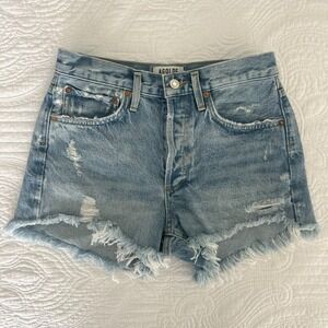 AGOLDE Parker‎ Vintage Cut Off Shorts Light Wash Button Fly Size 25